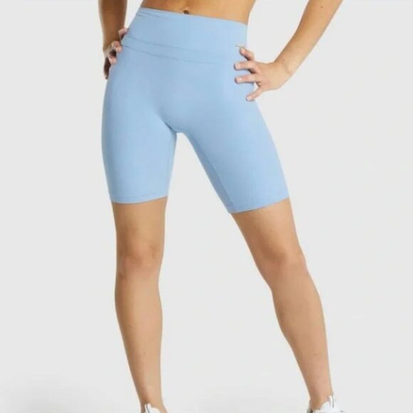 Gymshark Whitney Simmons Bike Shorts Gym Workout Athletic Moonstone Blue Small - Picture 1 of 6